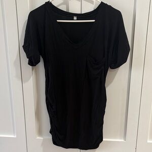 Black V-Neck Women's Top
